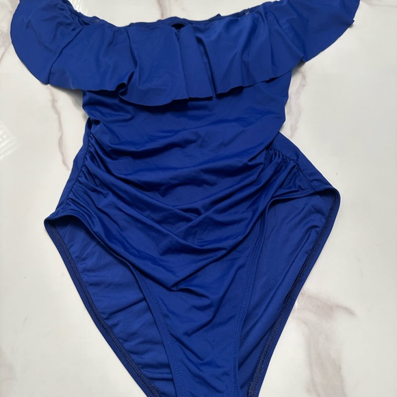 ROYAL BLUE ONE PIECE SWIMSUIT- SIZE 8 - Picture 1 of 8